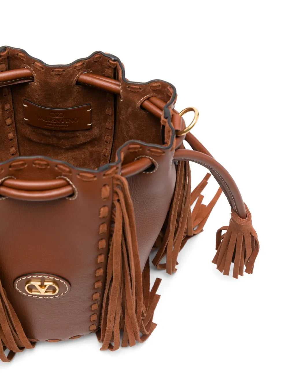 fringed leather shoulder bag