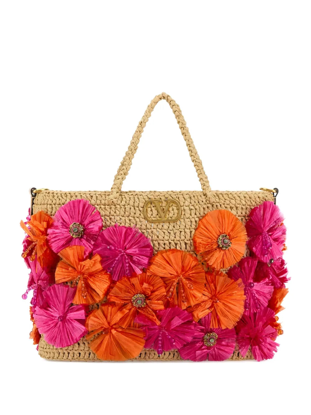 VLogo raffia shopping bag