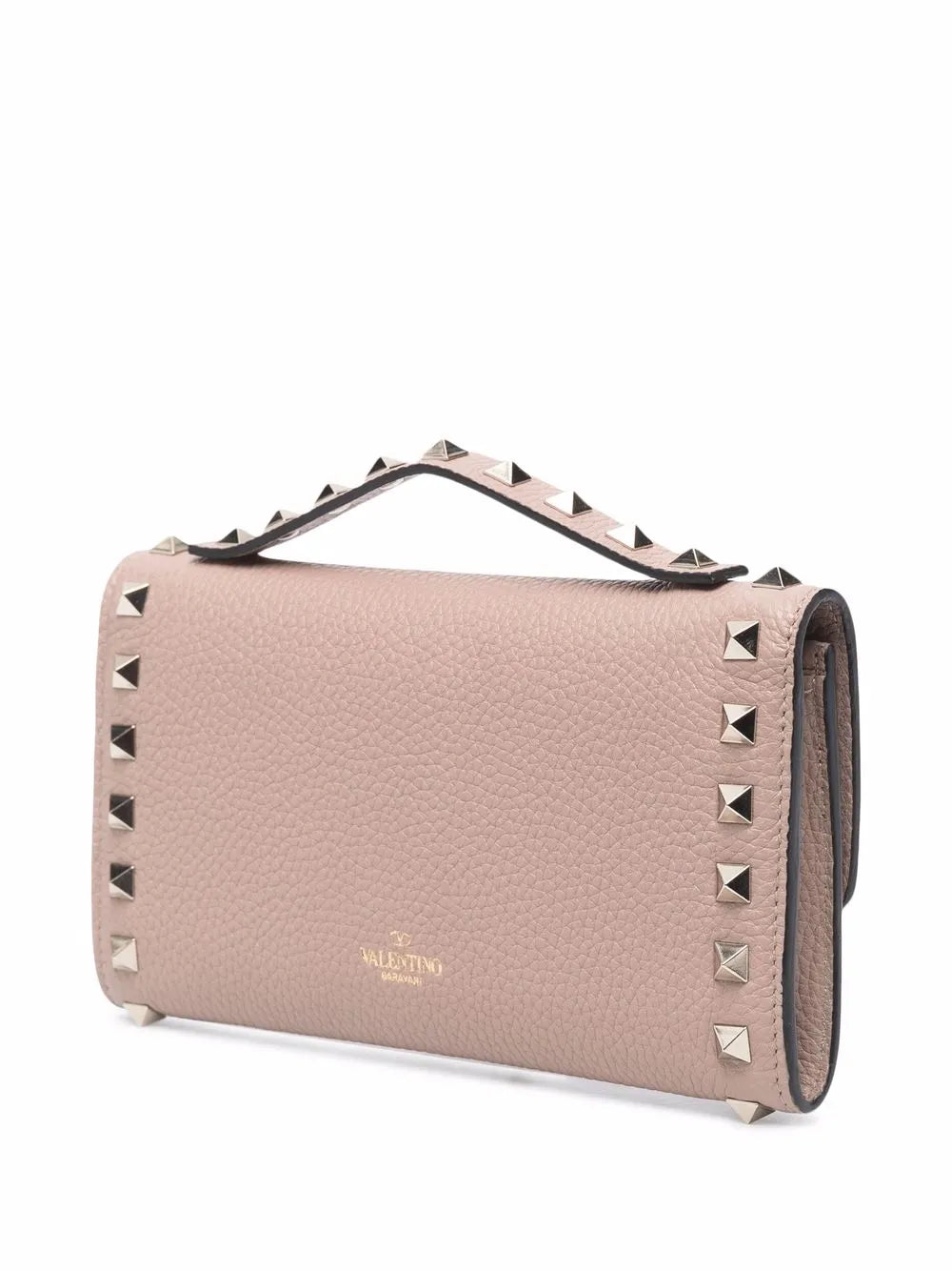 Rockstud leather wallet-on-chain