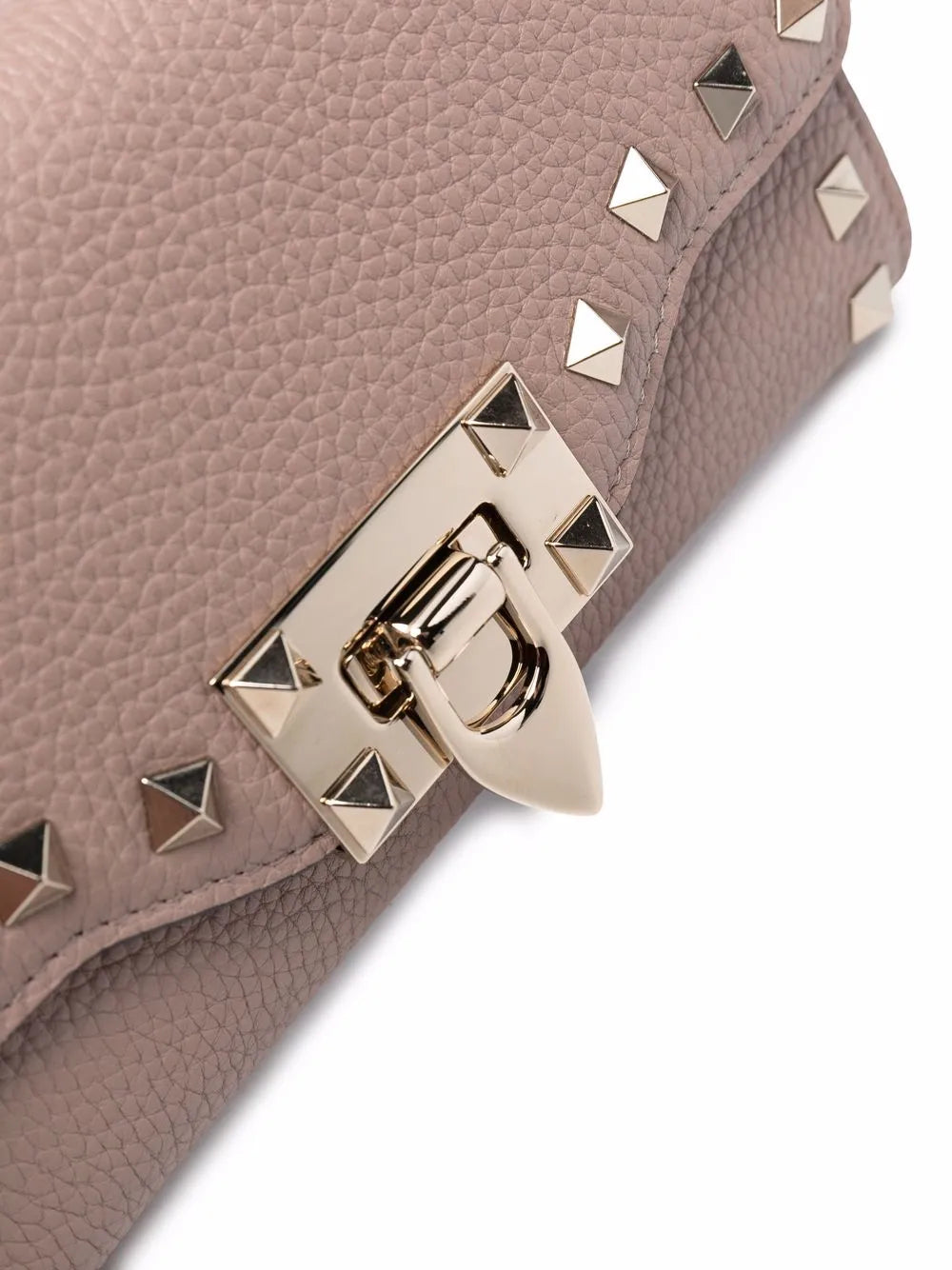 Rockstud leather wallet-on-chain