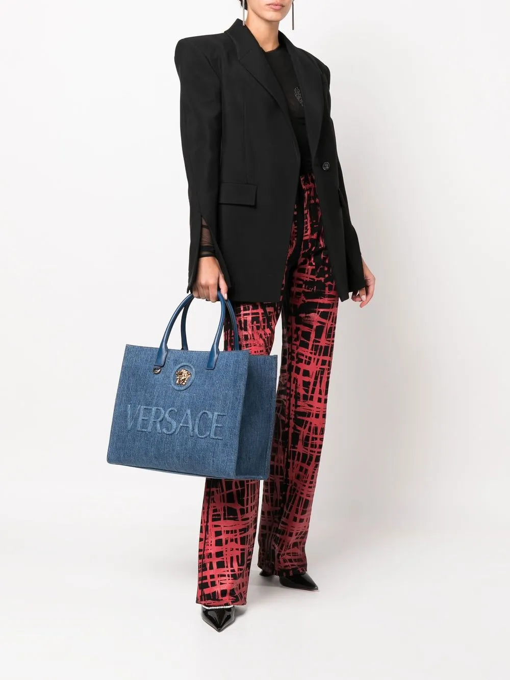 Medusa denim tote bag