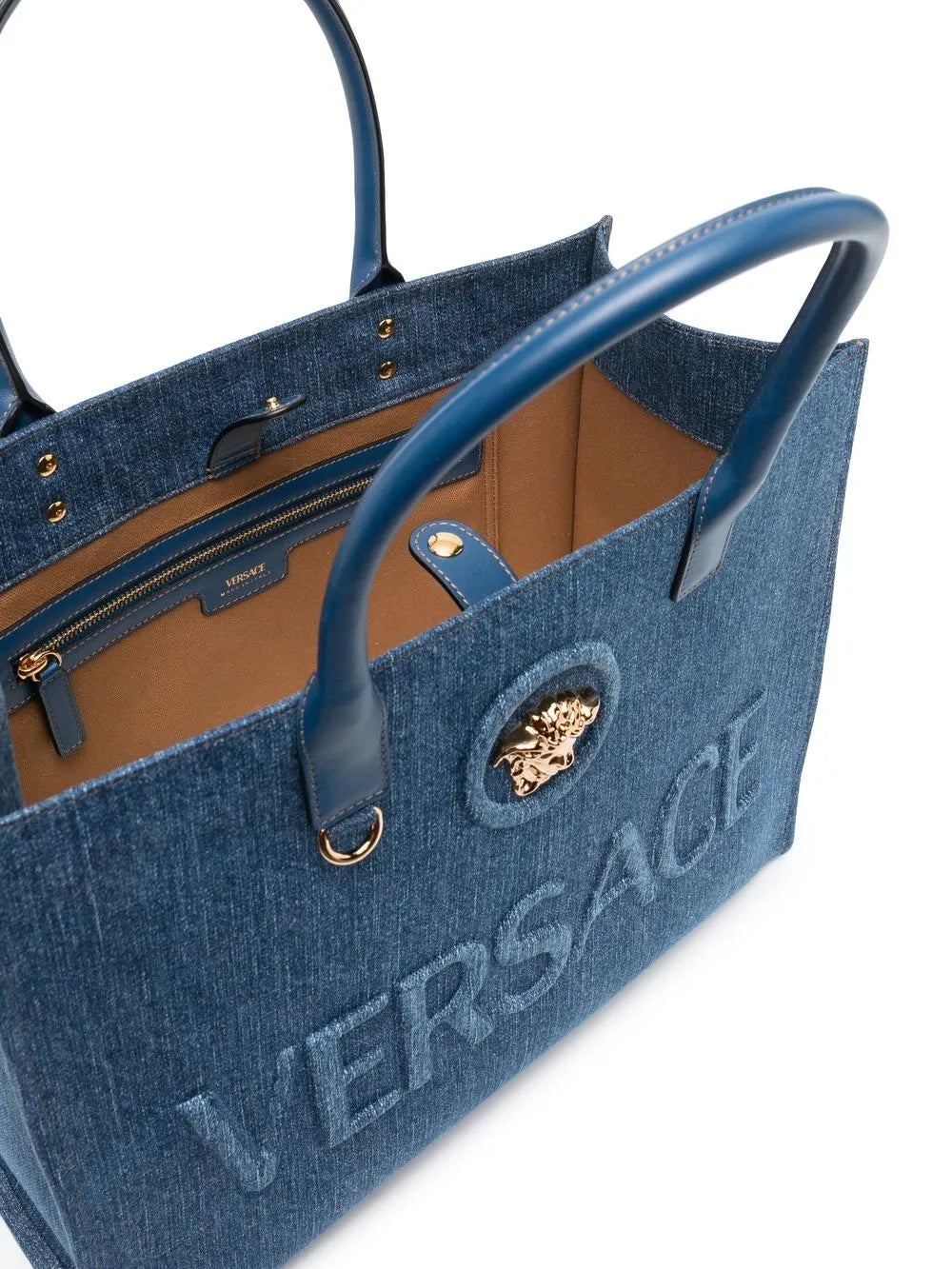 Medusa denim tote bag
