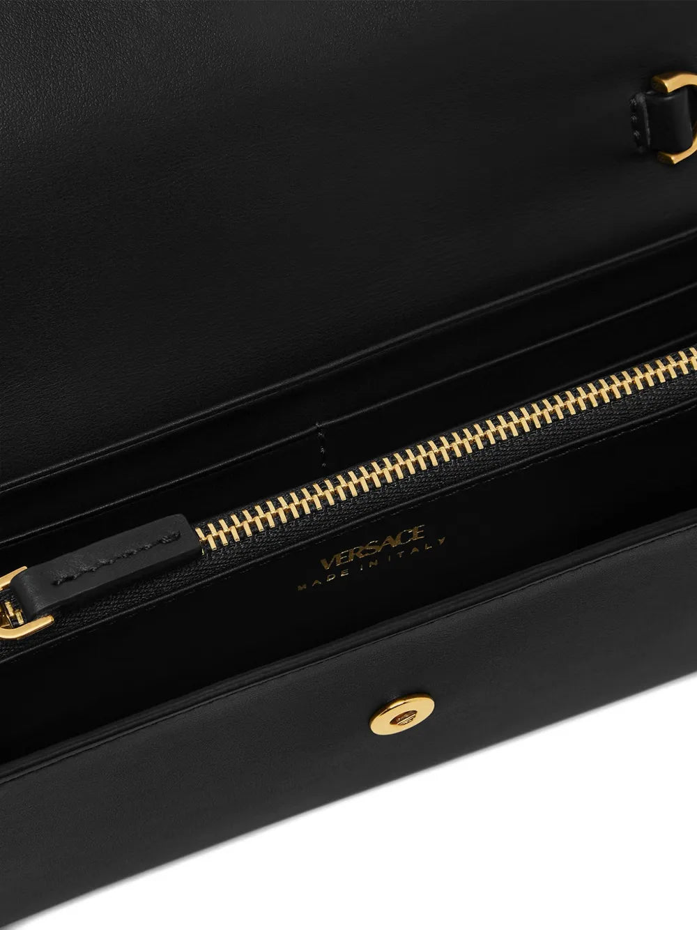 V-logo chain clutch bag