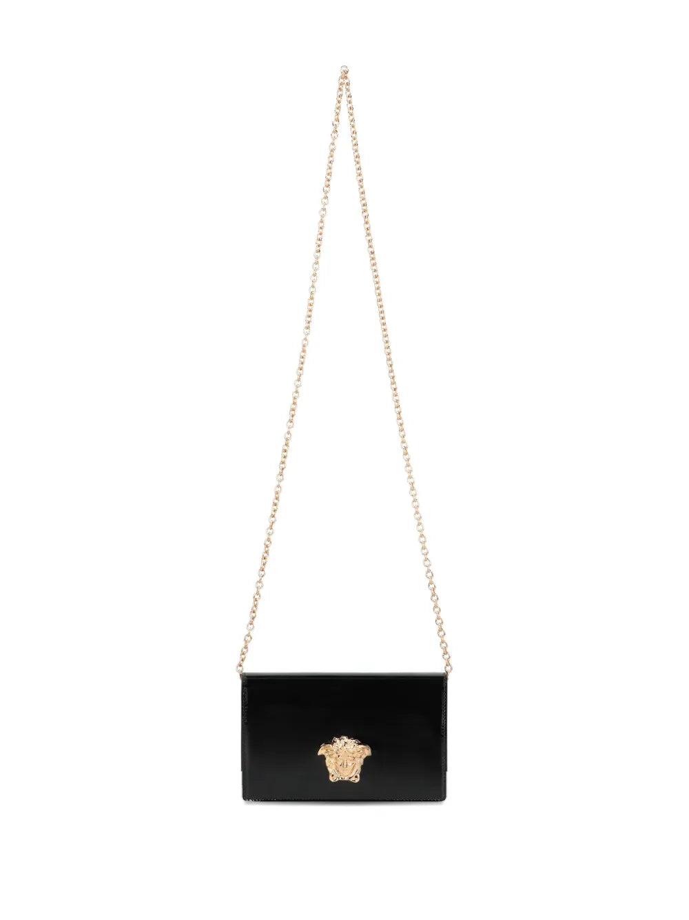 Medusa patent-leather clutch bag