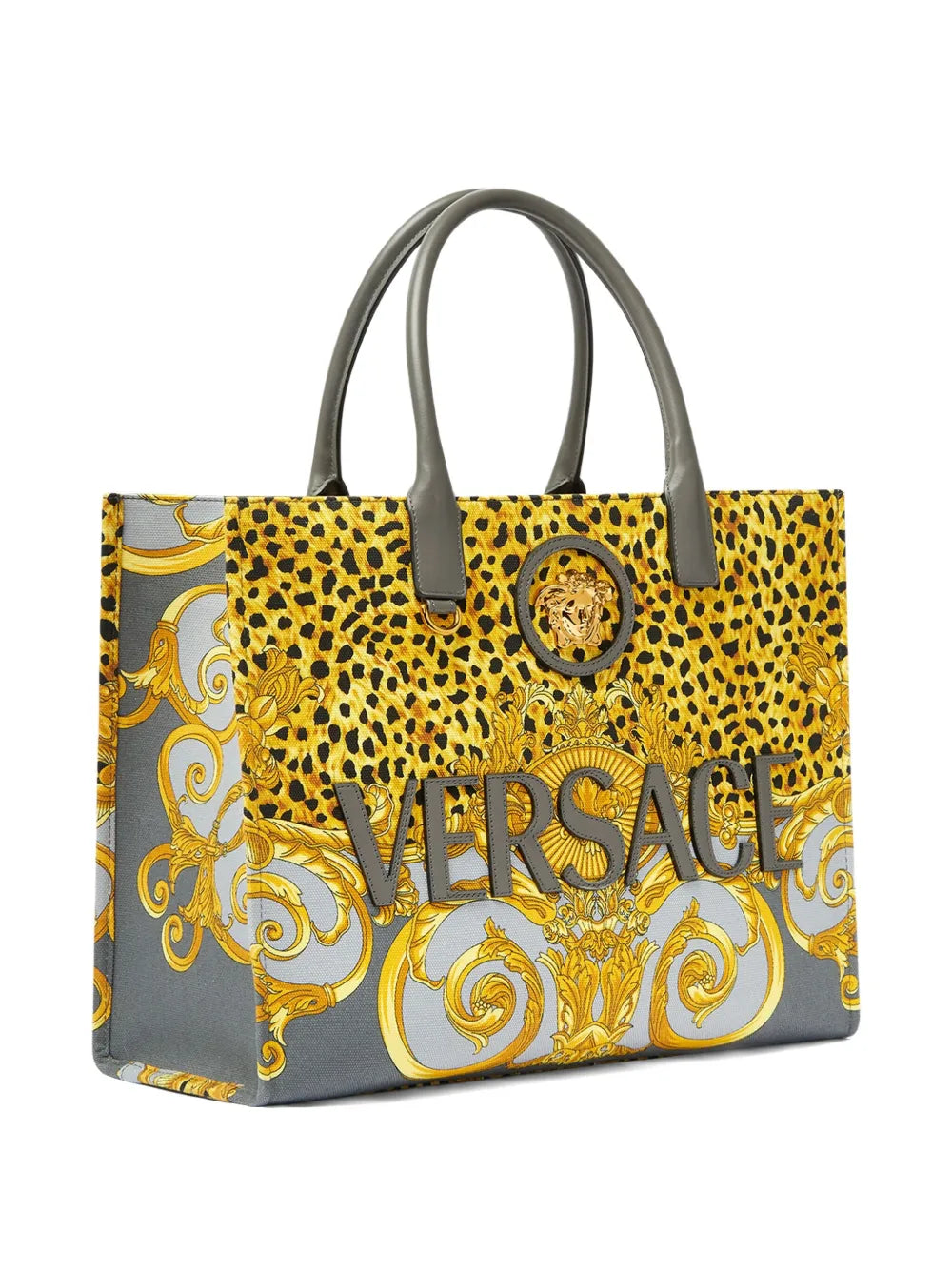 leopard-print baroque tote bag