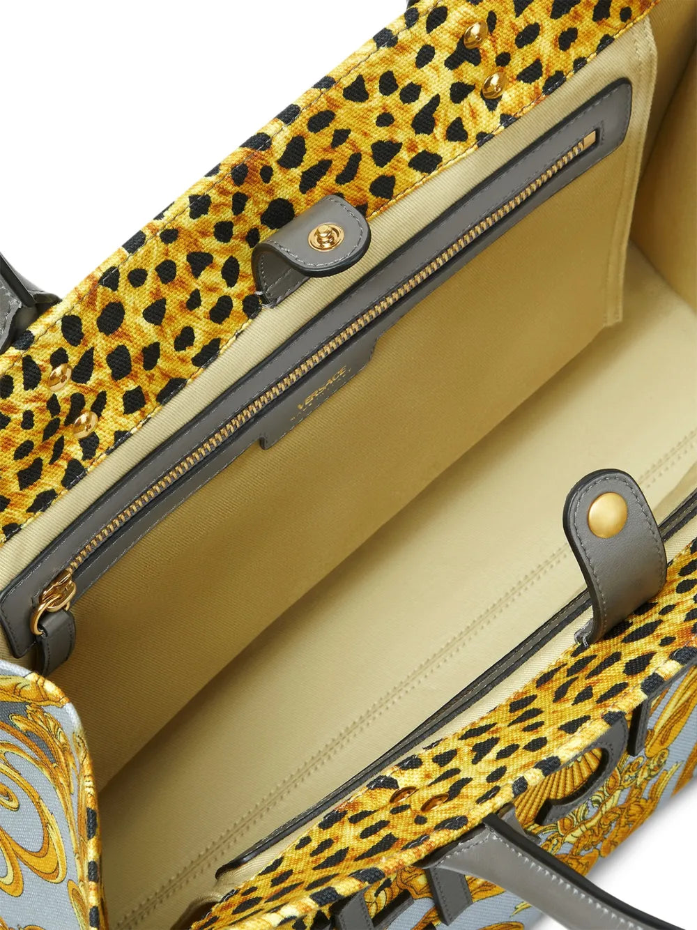 leopard-print baroque tote bag