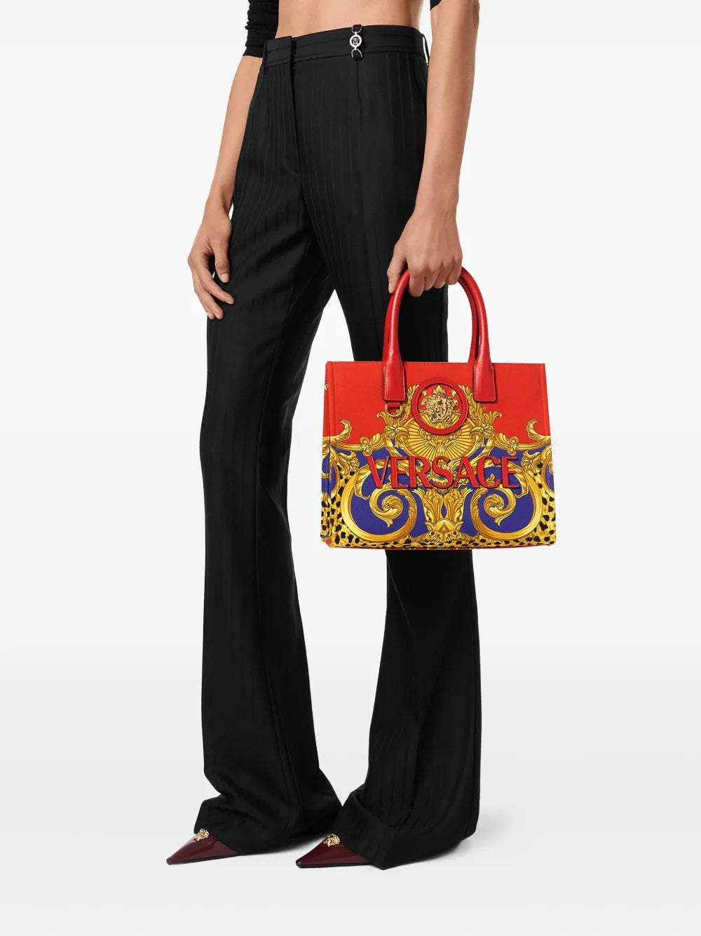 baroque-print tote bag
