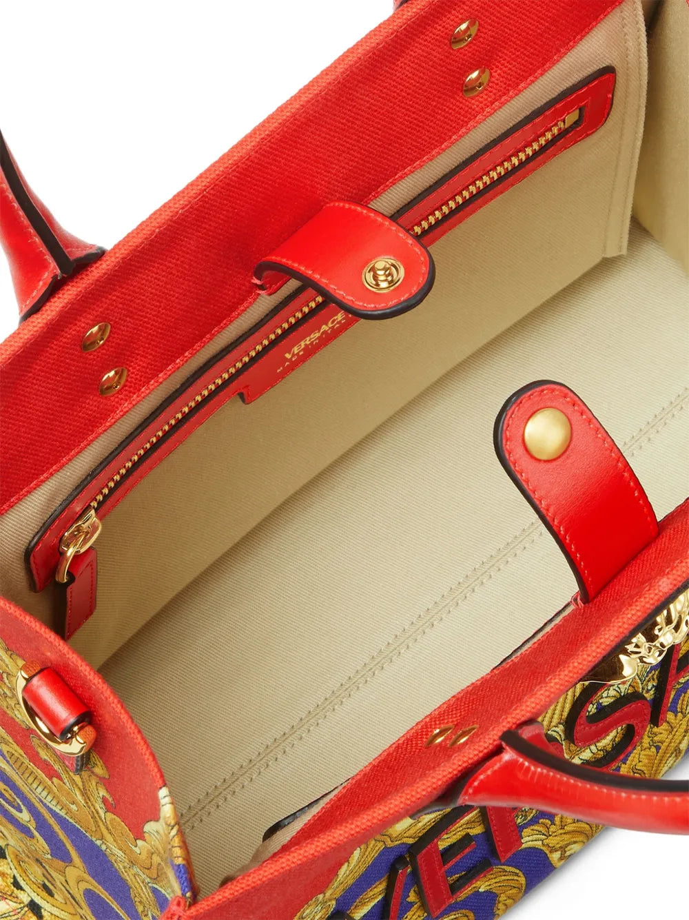 baroque-print tote bag