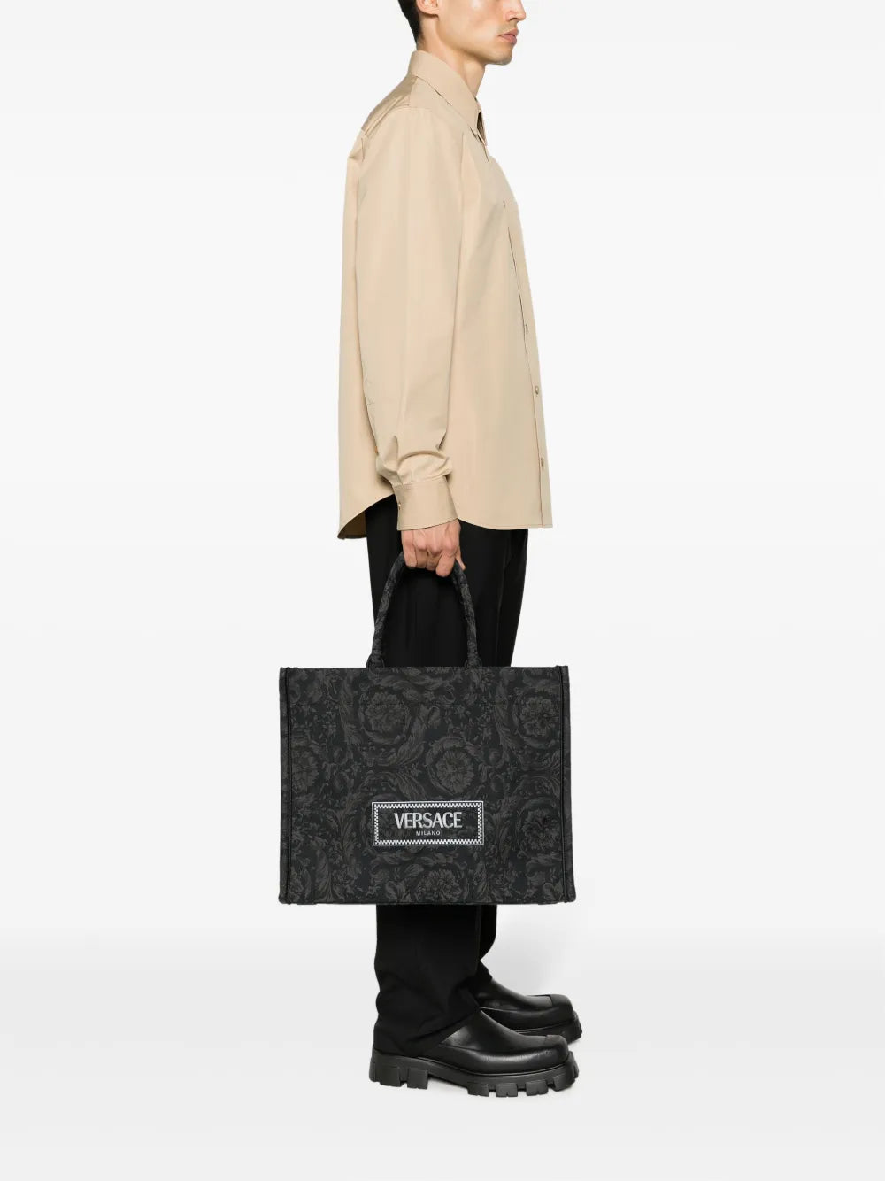 Barocco Athena jacquard canvas tote bag