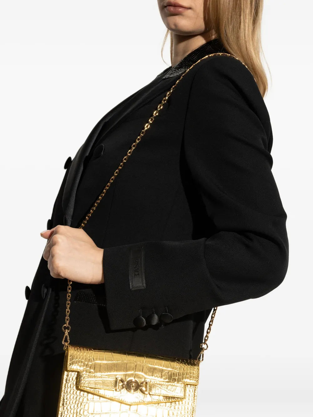 Medusa '95 crocodile-effect clutch bag