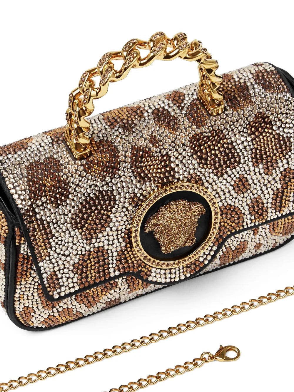 La Medusa crystal-leopard mini bag
