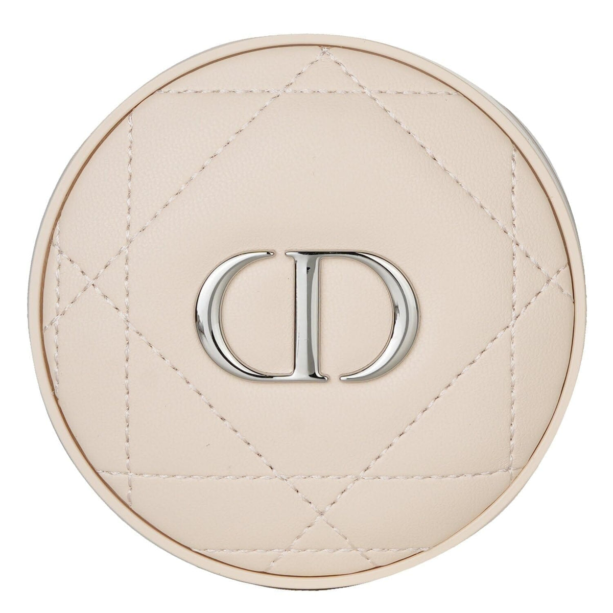 DIOR Quilted CD Round Vanity Pouch – Nude Beige