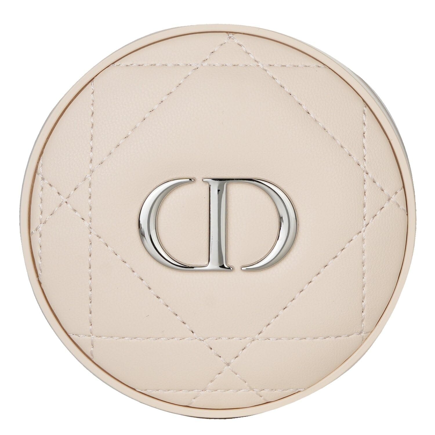 DIOR Quilted CD Round Vanity Pouch – Nude Beige