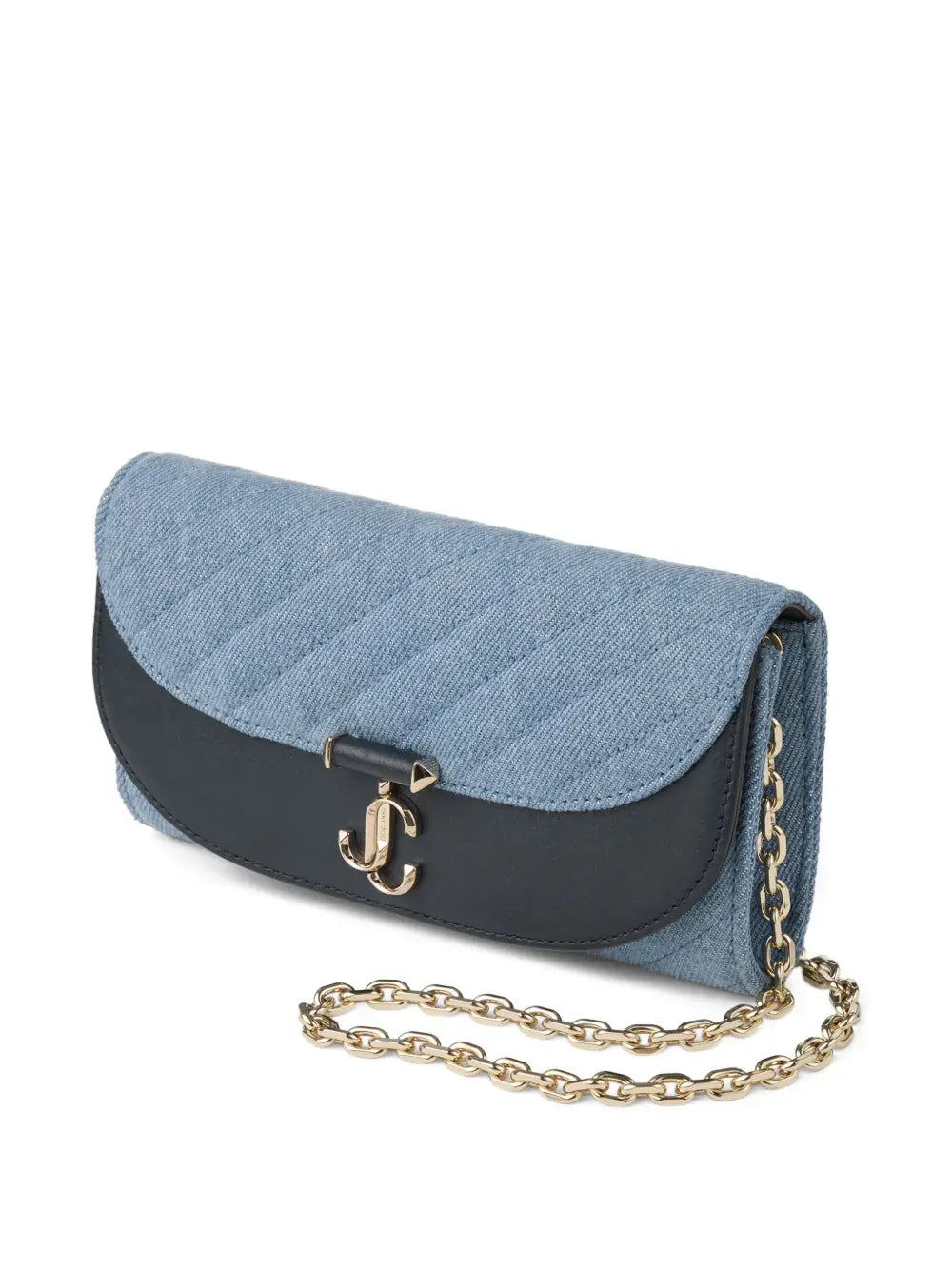 Curve quilted clutch bag