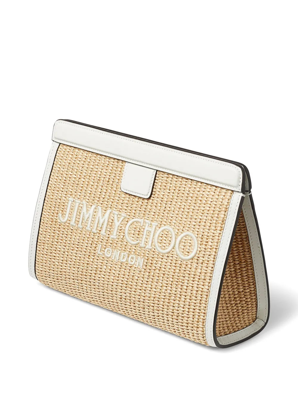 Avenue logo-embroidered woven clutch