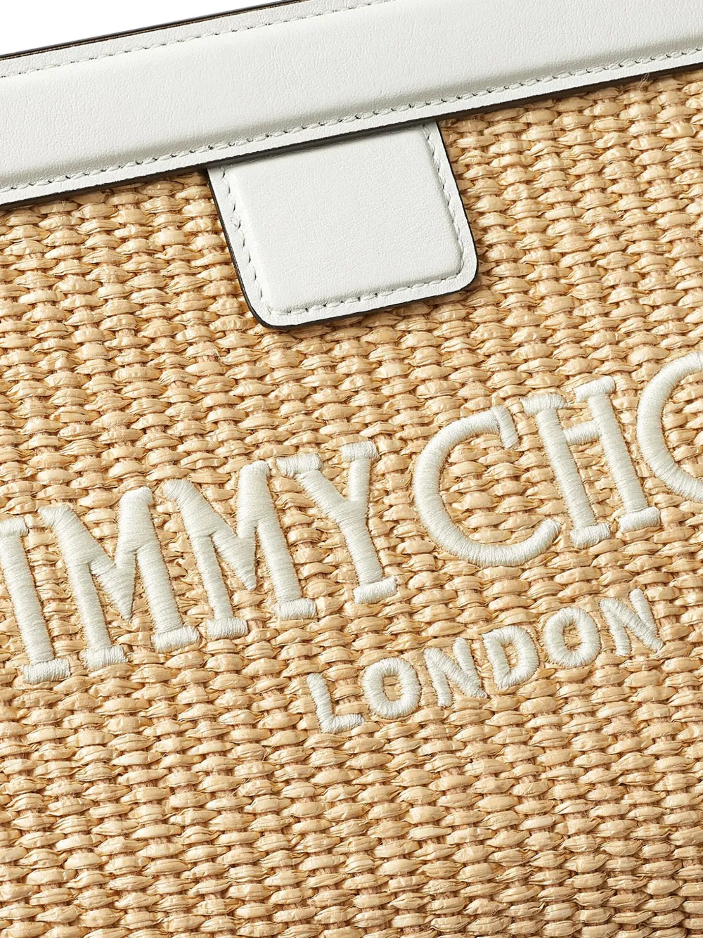 Avenue logo-embroidered woven clutch
