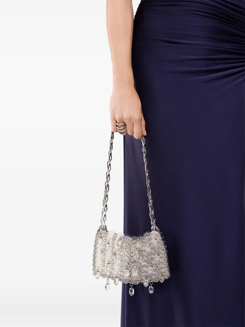 mini crystal-resin chain cross body bag