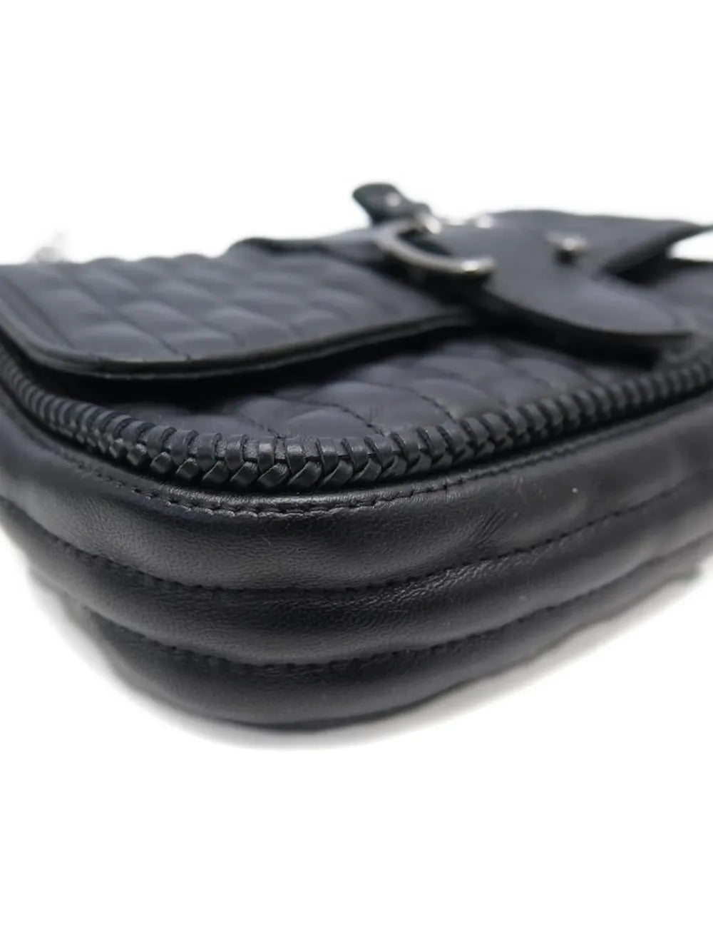 quilted chain-strap cross-body bag
