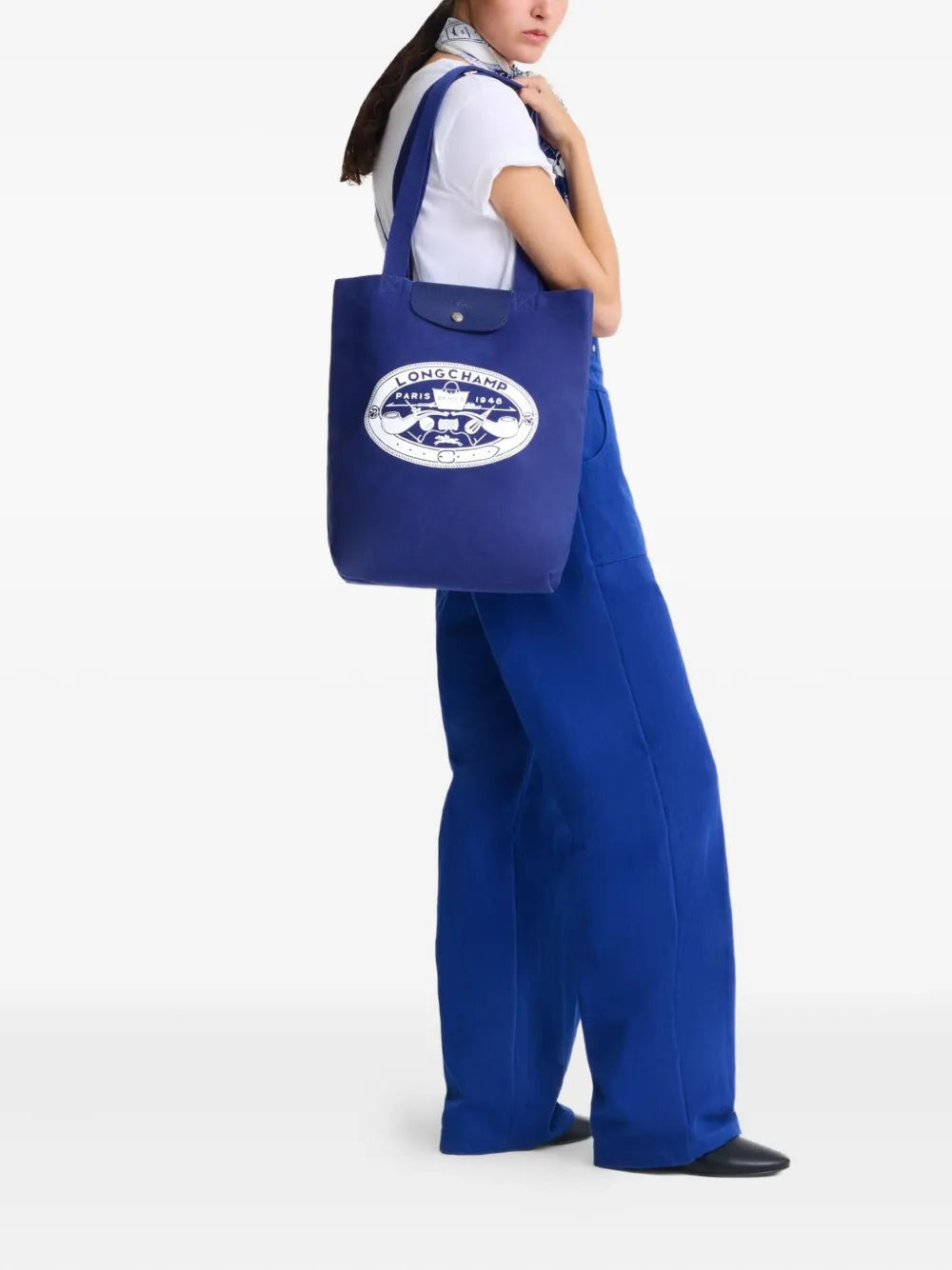 Le Pliage M logo-print tote bag