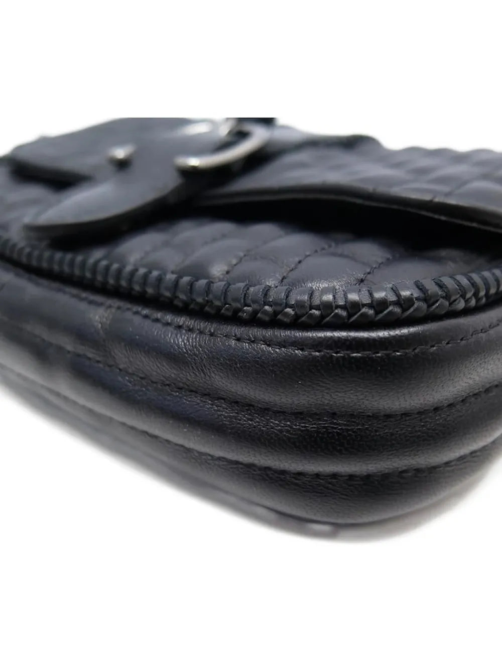 quilted chain-strap cross-body bag