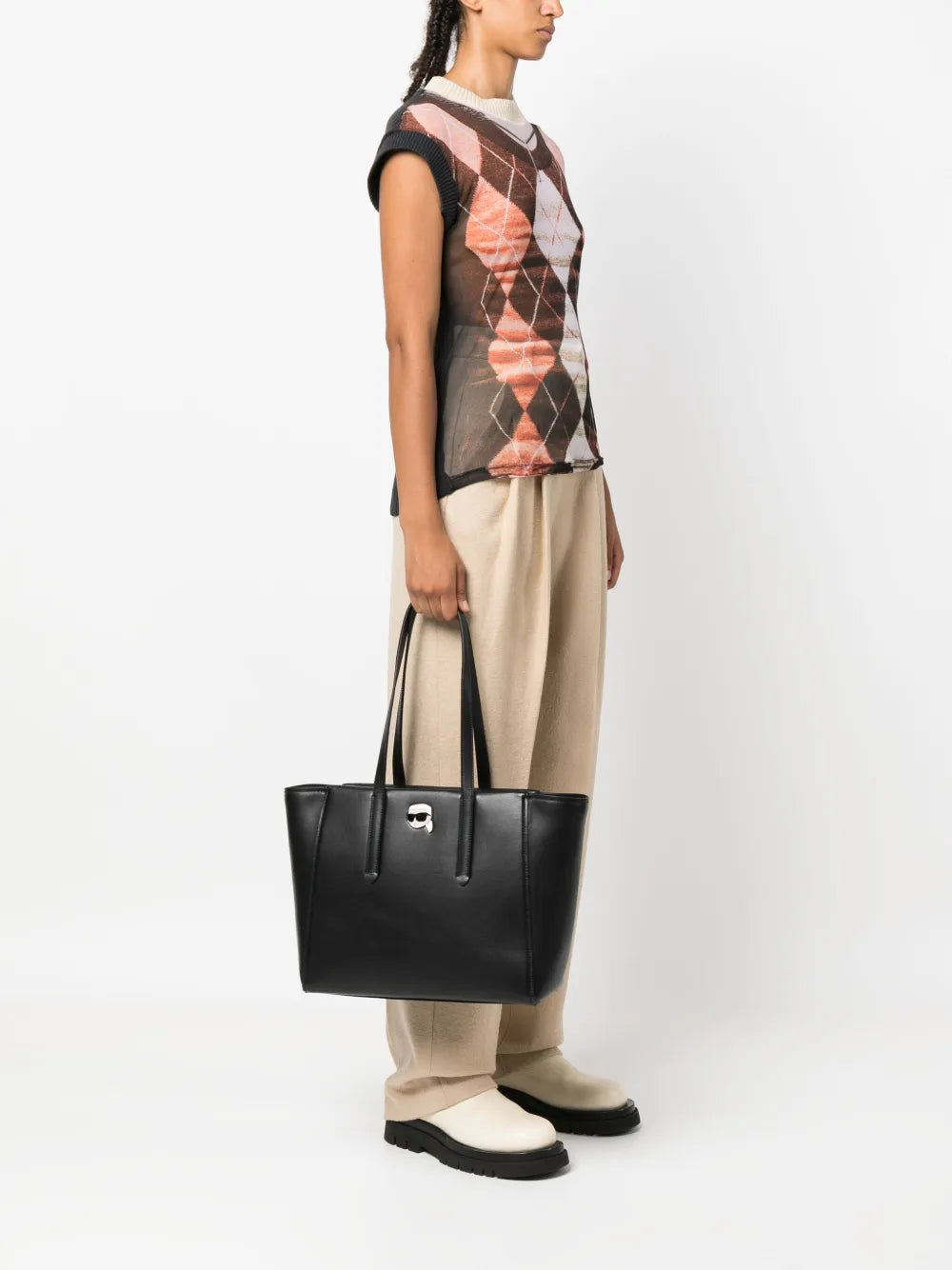 Ikon Pin leather tote bag