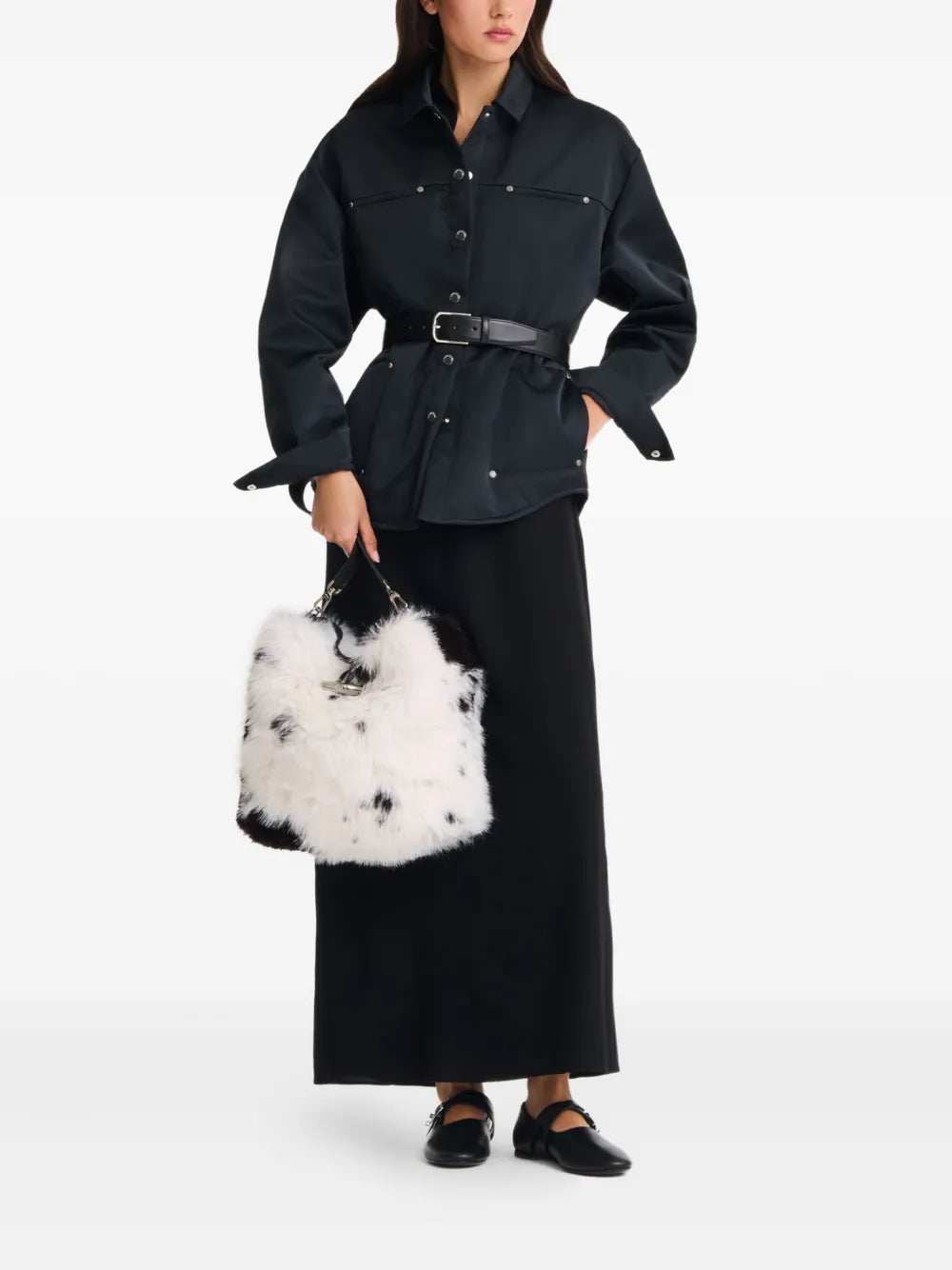 Le Roseau faux-fur clasp shoulder bag
