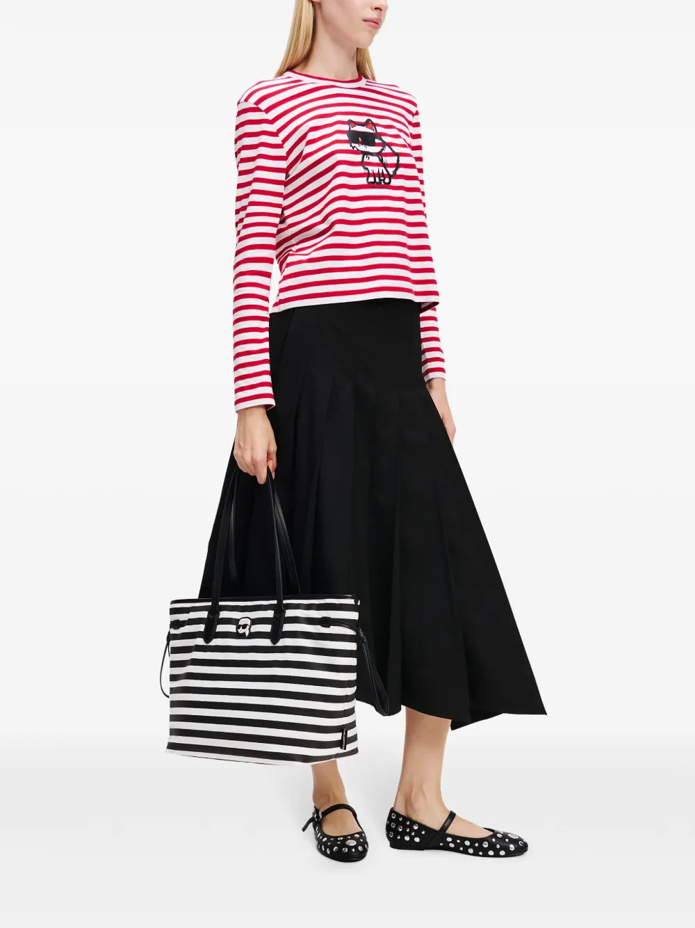 Ikon Karl striped tote bag
