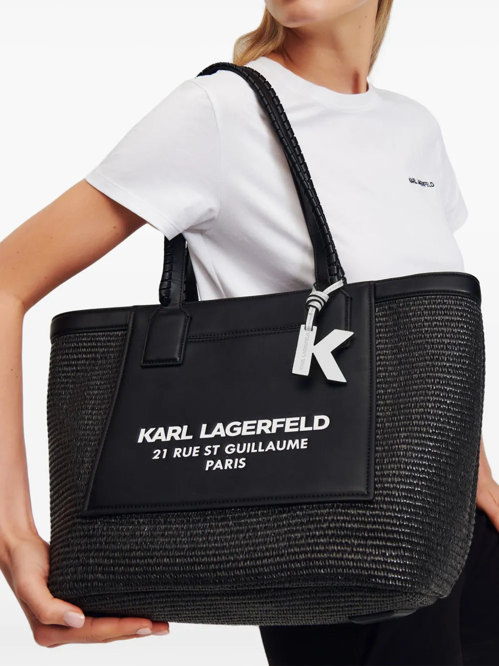 Rue St-Guillaume raffia tote bag