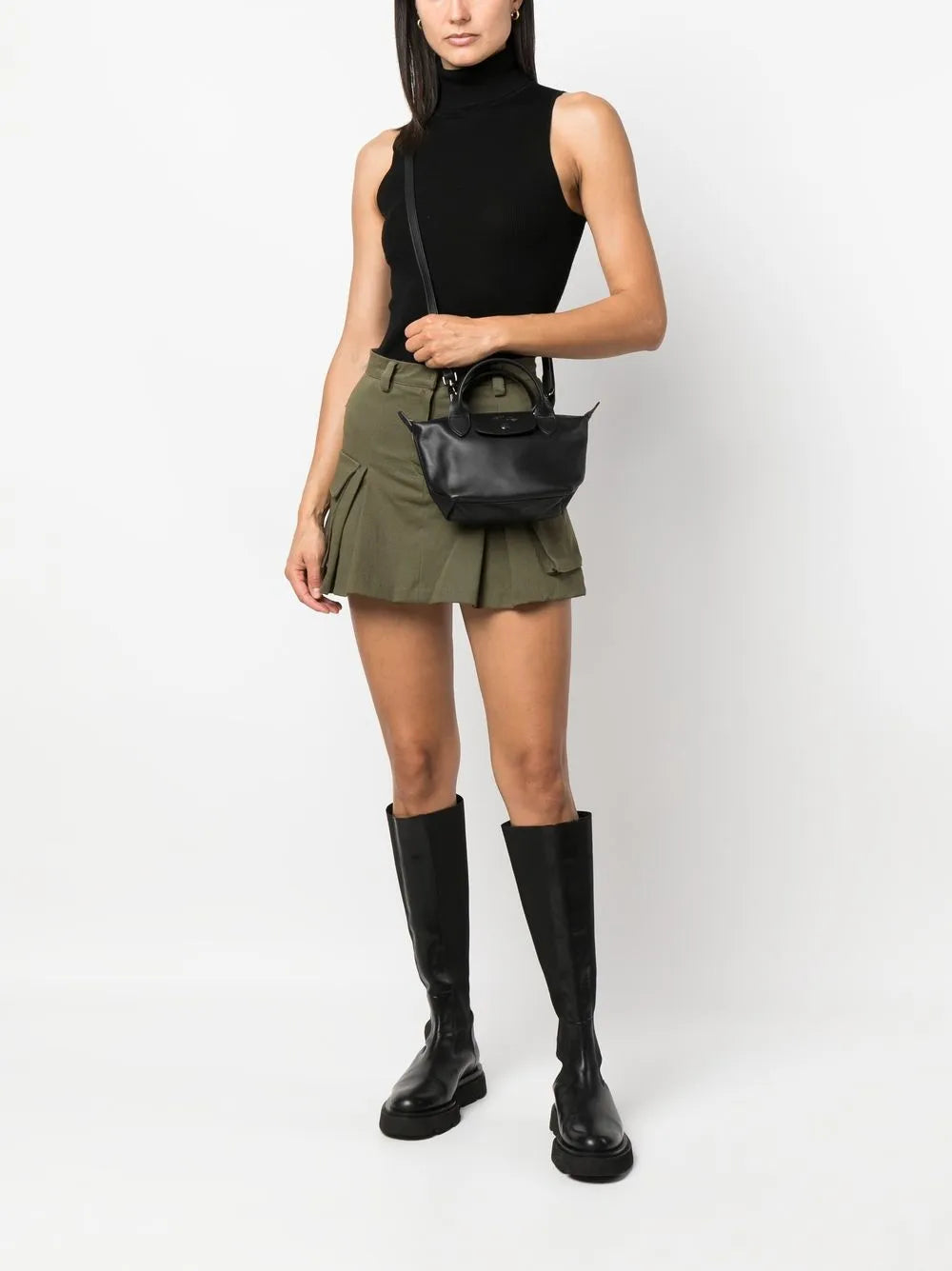 Le Pliage leather mini bag