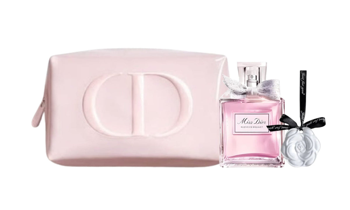 Dior miss dior blooming bouquet gift set ( Dior  pink pouch +dior miss dior blooming bouquet 5 ml+scented stone)
