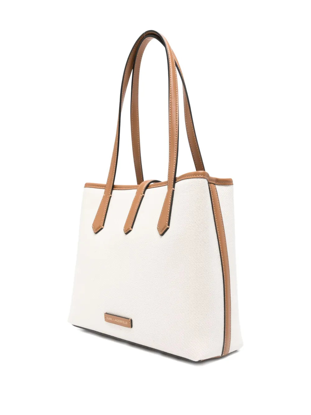 padlock leather-trimmed tote bag