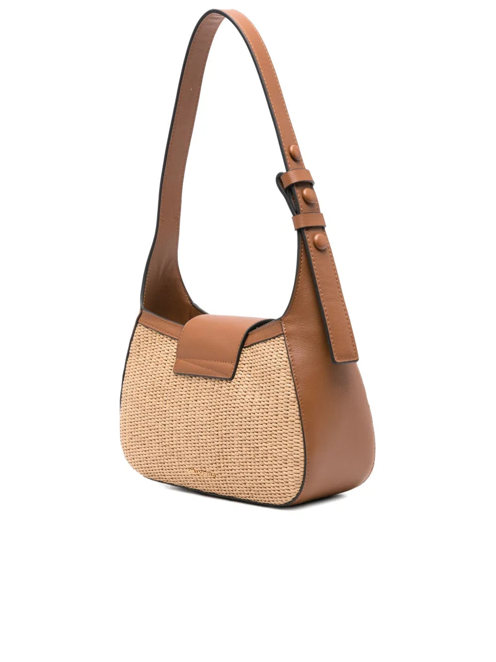 K/Signature woven leather shoulder bag