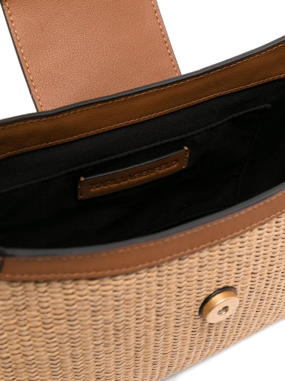 K/Signature woven leather shoulder bag