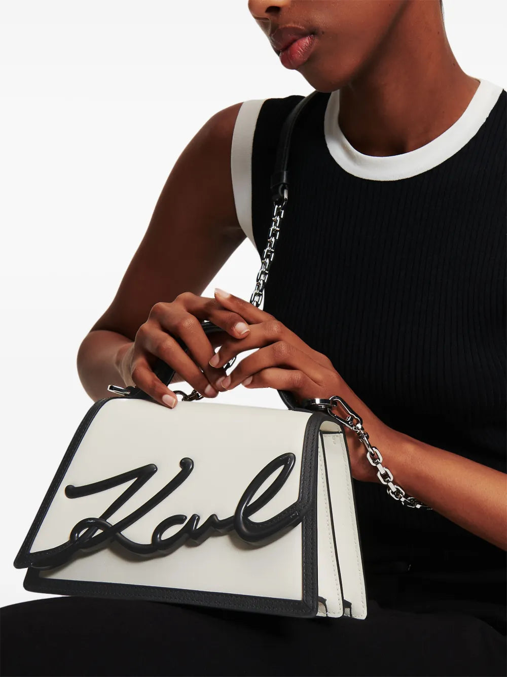 Signature leather top-handle bag