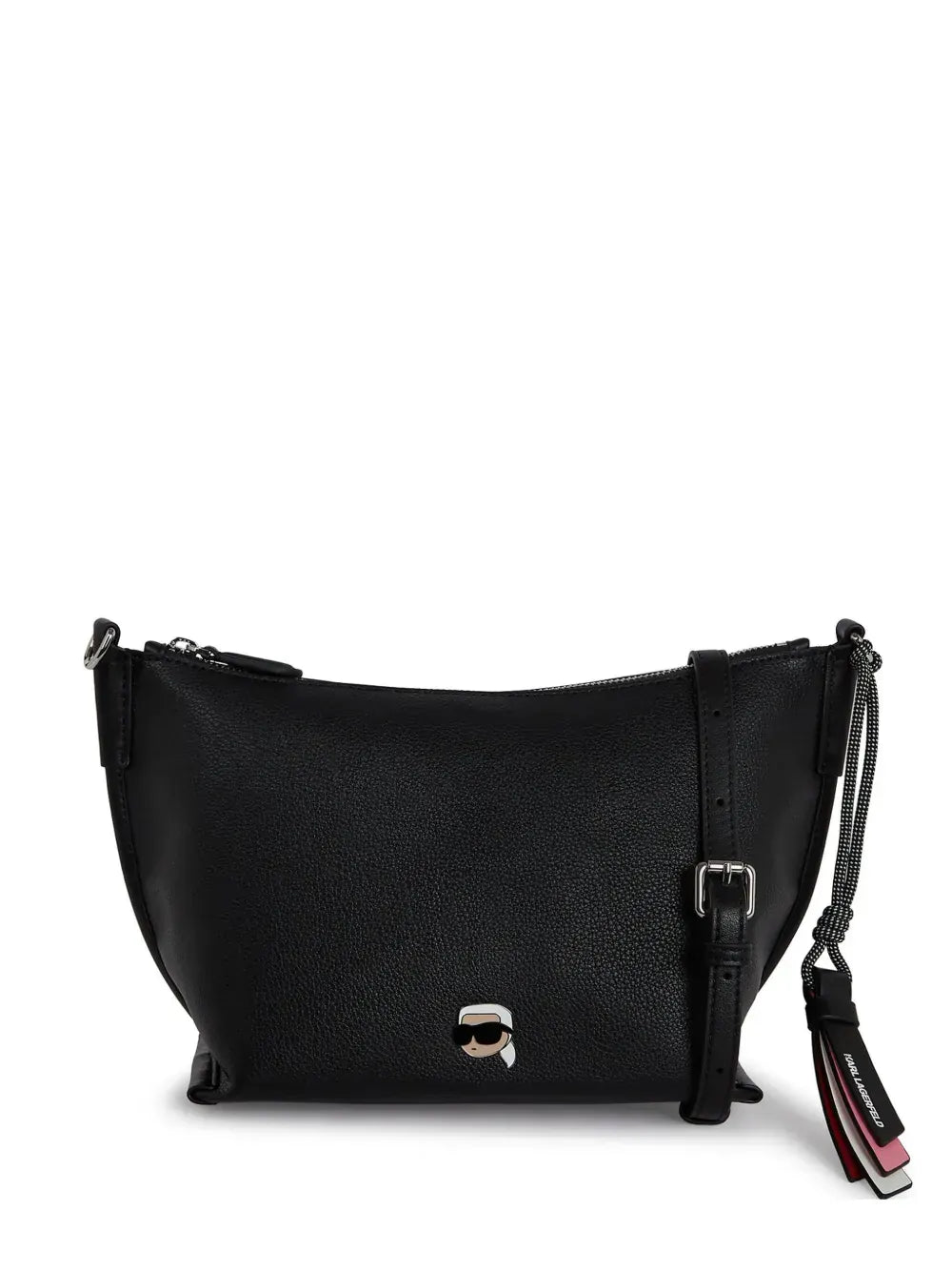 Ikon Pin textured leather crossbody bag