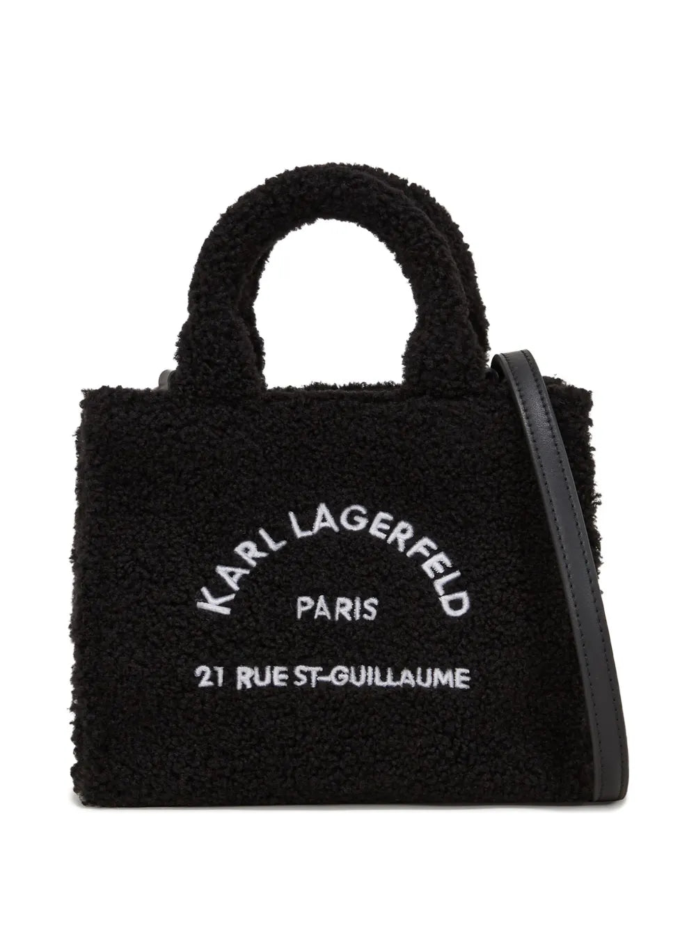 mini Rue St-Guillaume shearling tote bag