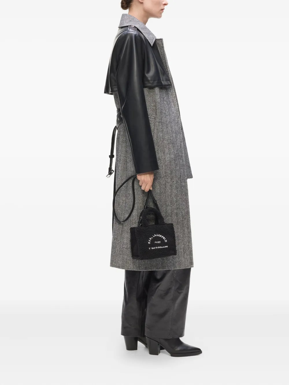 mini Rue St-Guillaume shearling tote bag