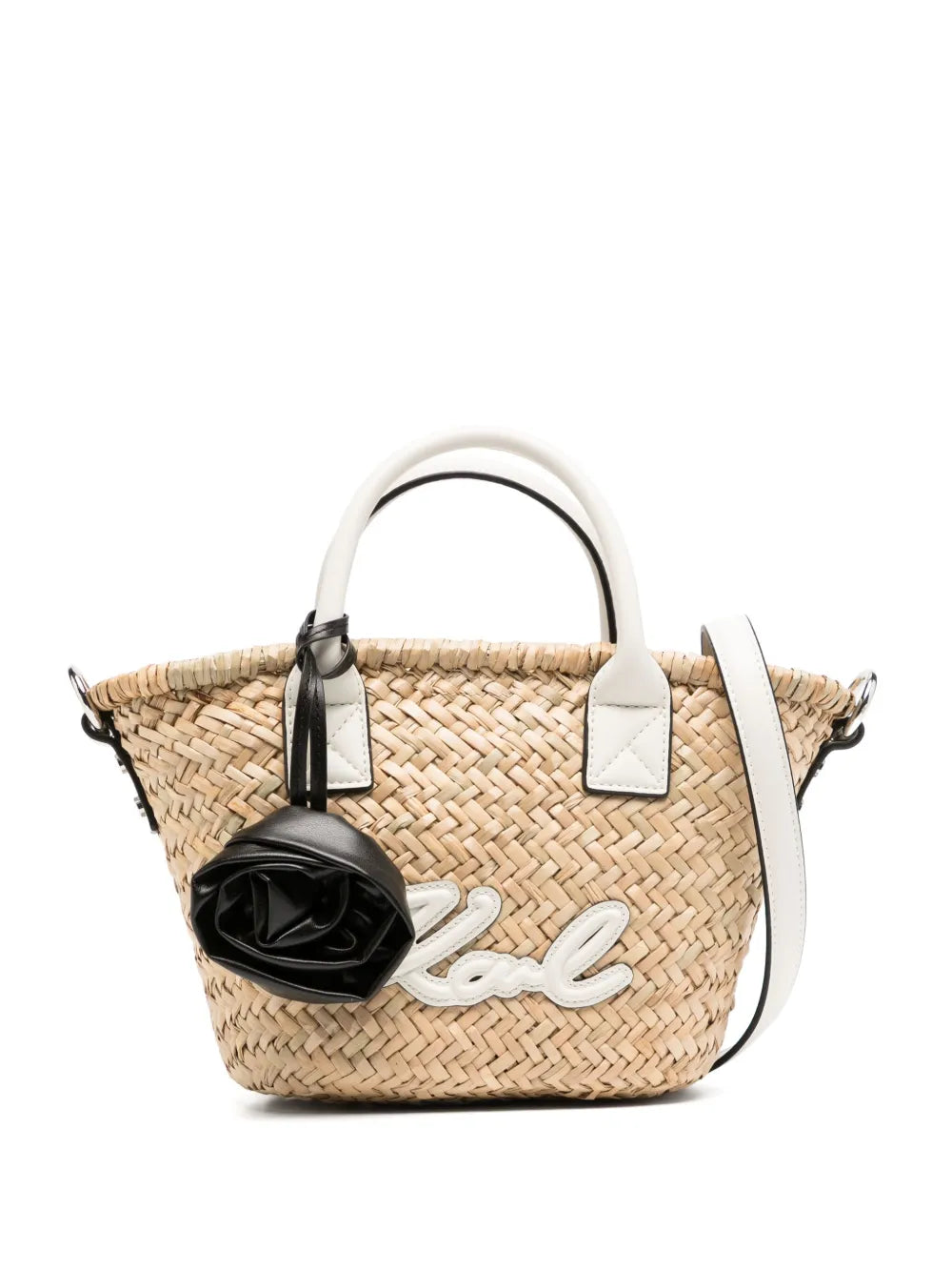 K/signature Small Raffia tote bag