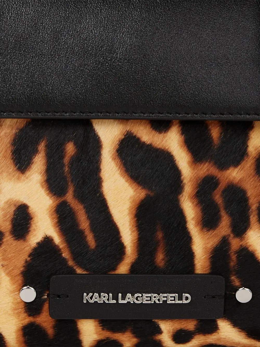 small K/Hardware leopard top handle bag