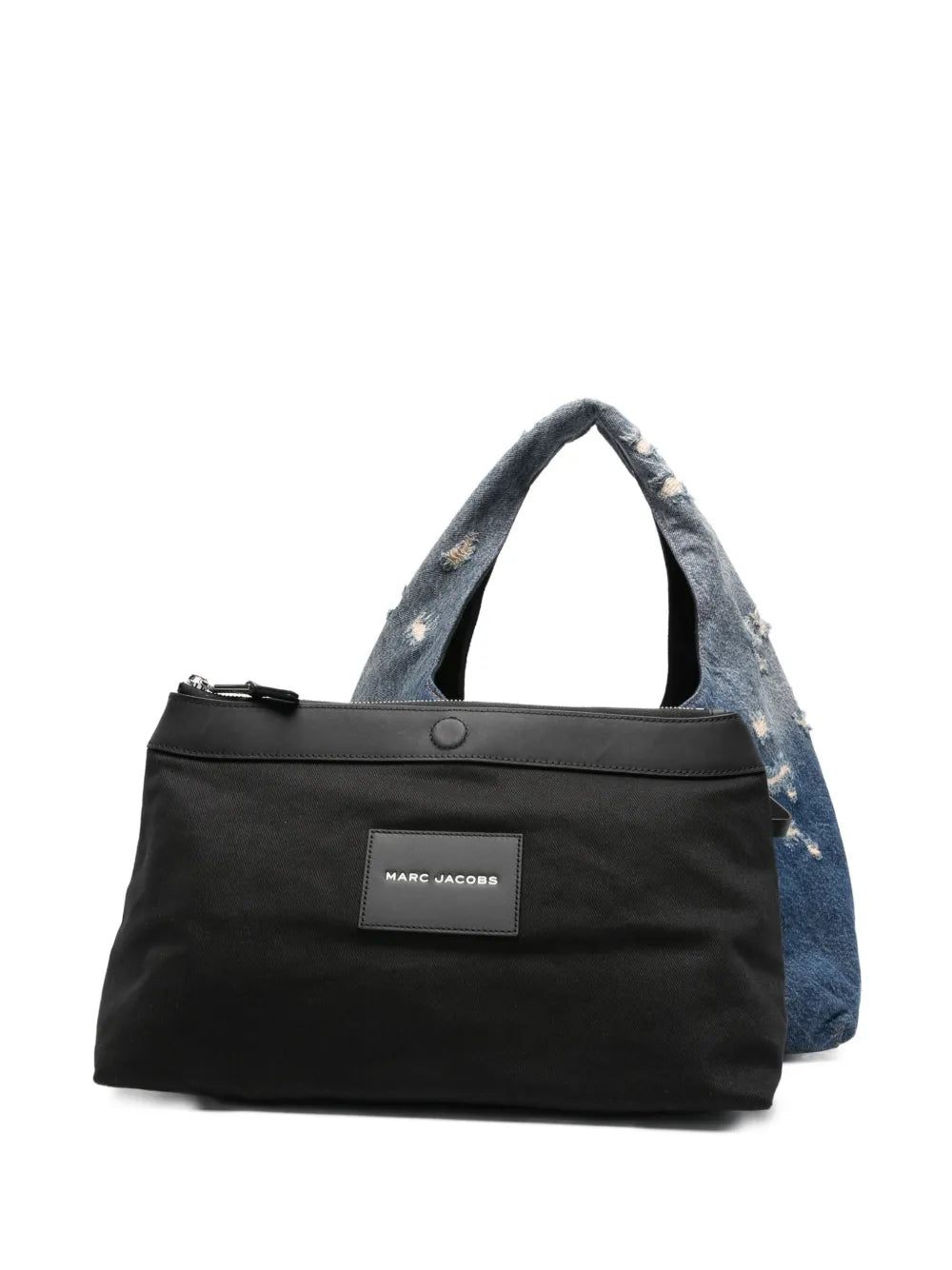 distressed denim shoulder bag