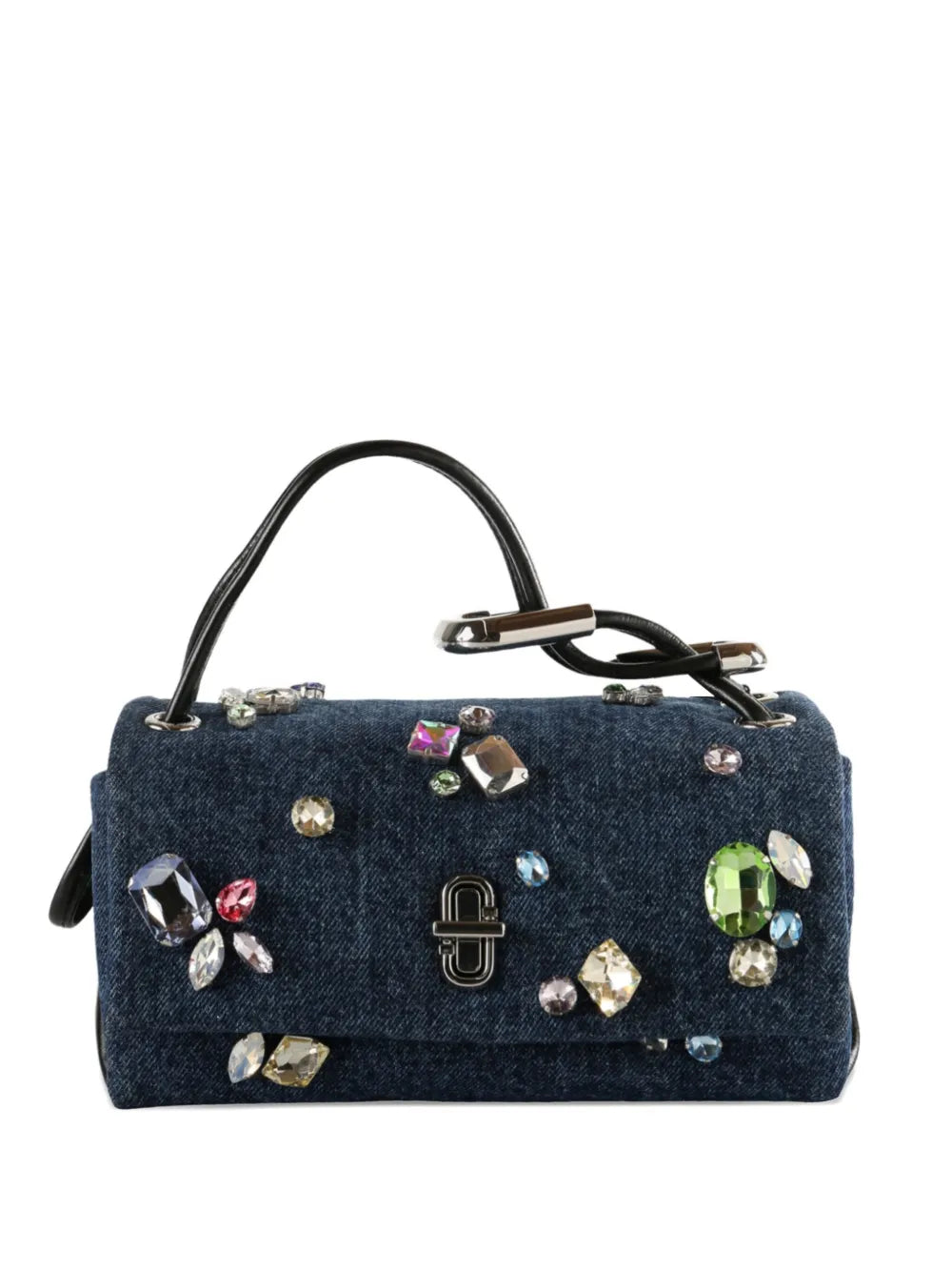 embellished top handle tote bag