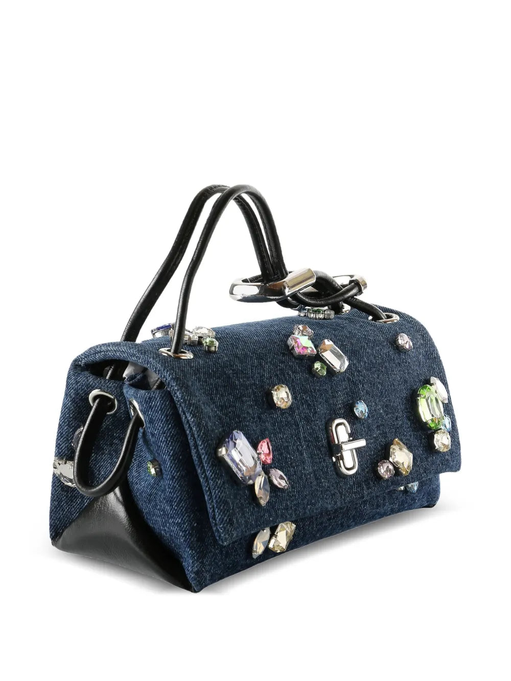 embellished top handle tote bag
