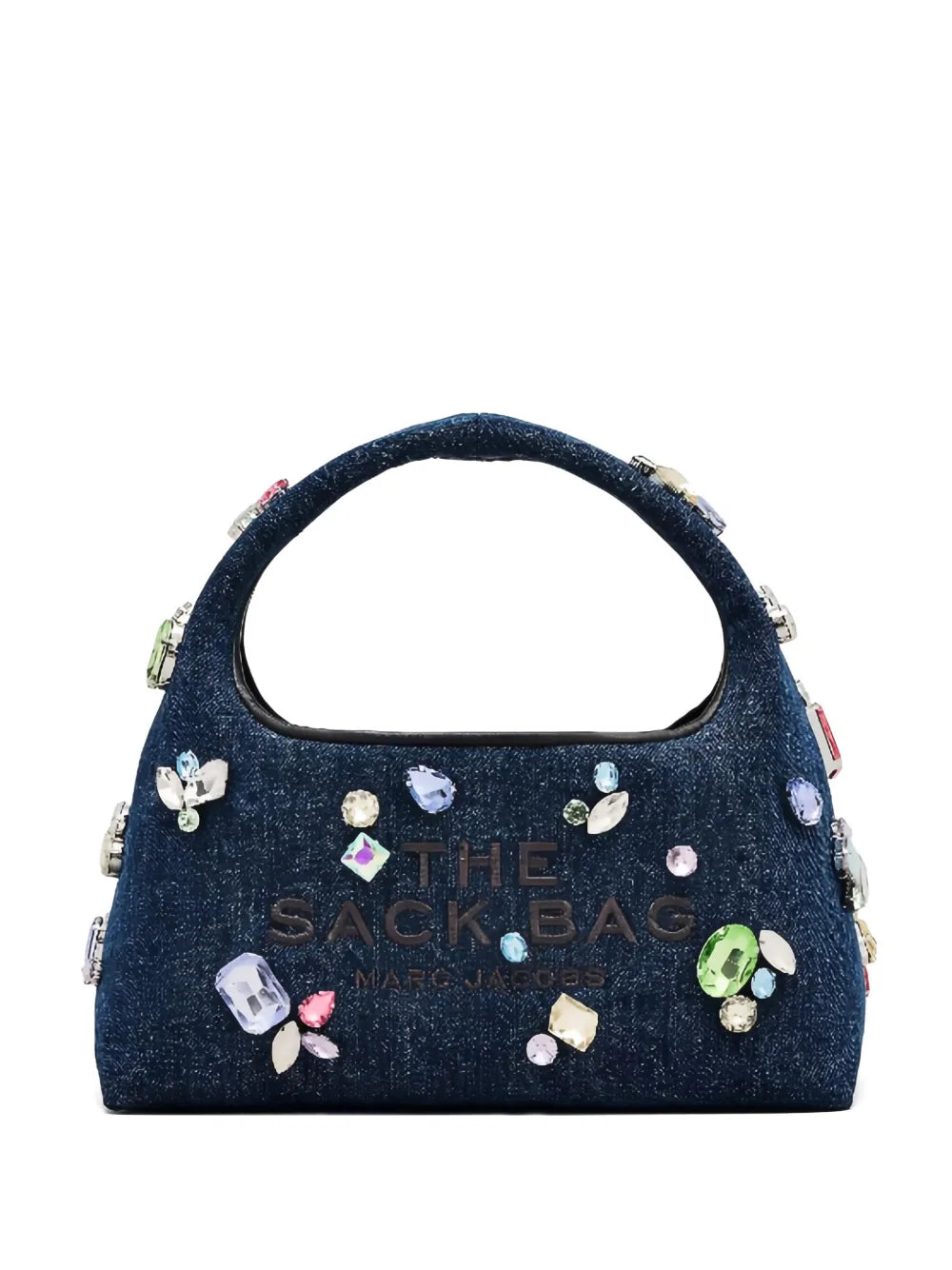 crystal-embellished denim shoulder bag