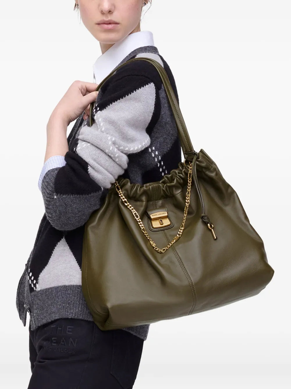 The Cristina chain-embellished drawstring tote bag