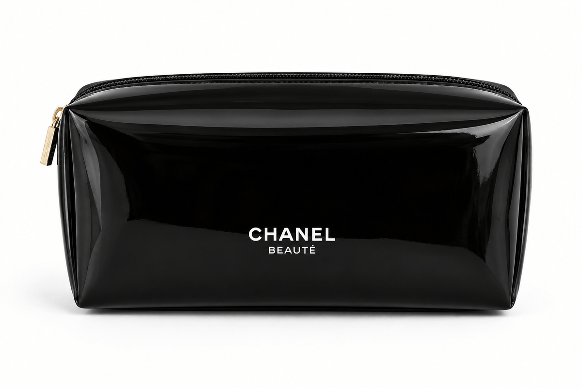 Chanel Black Vinyl Makeup Bag VIP Gift Brand New