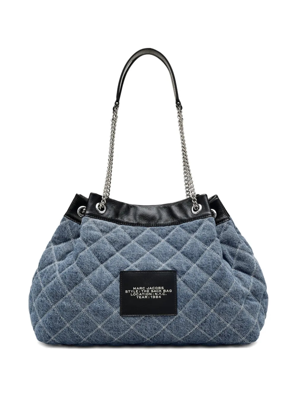The Quilted Denim Large Chain Sack bag