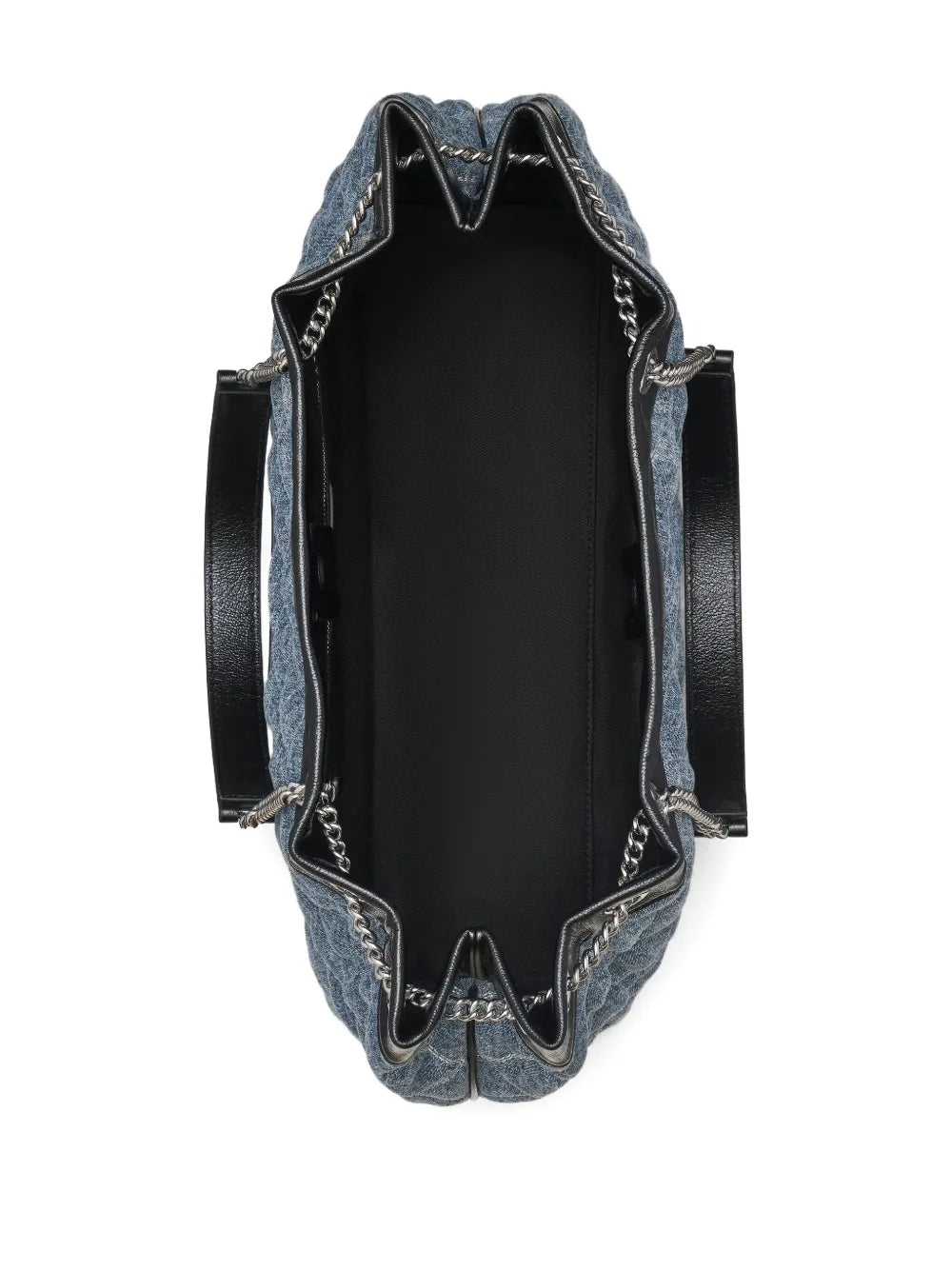 The Quilted Denim Large Chain Sack bag