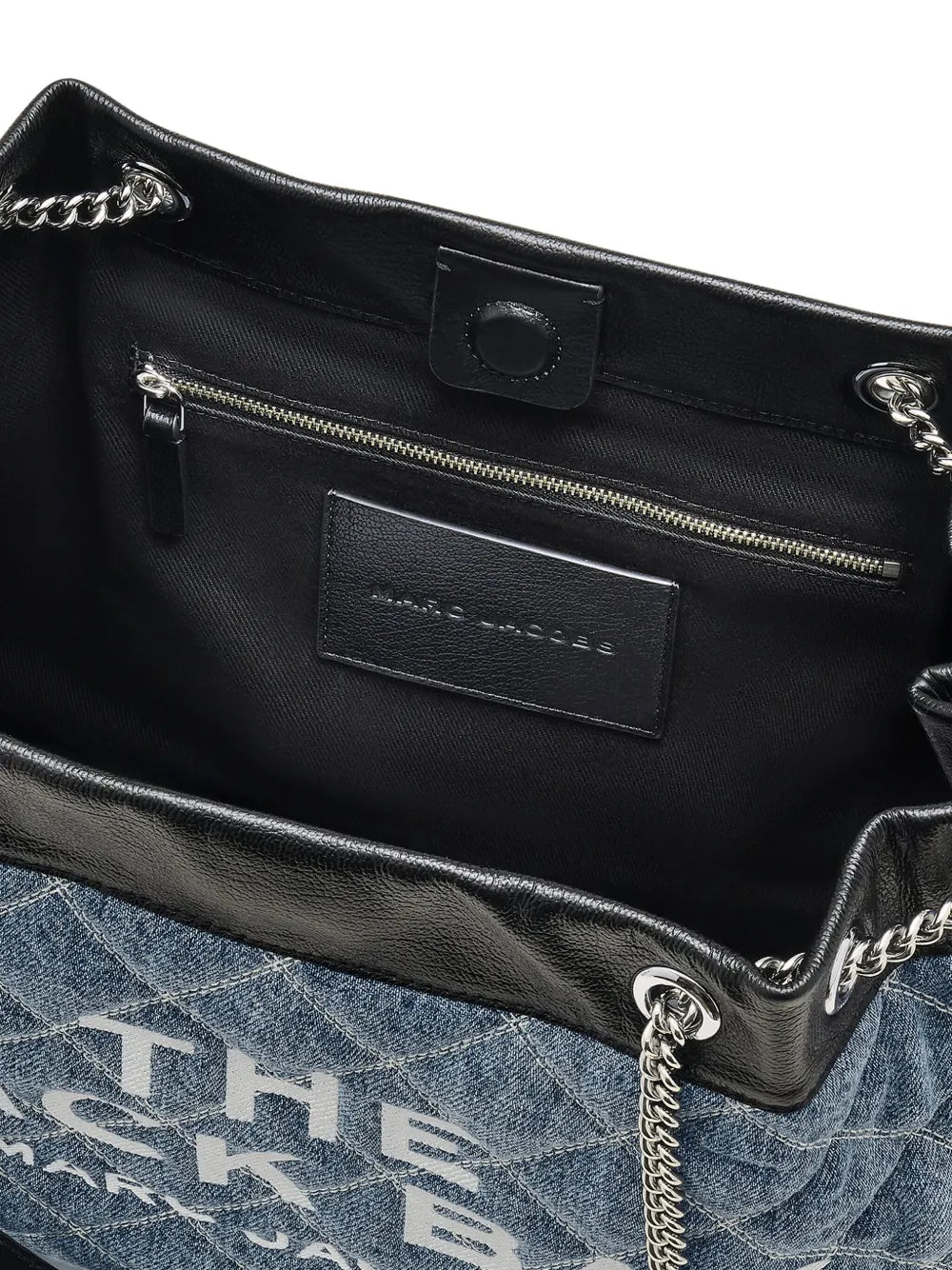 The Quilted Denim Large Chain Sack bag