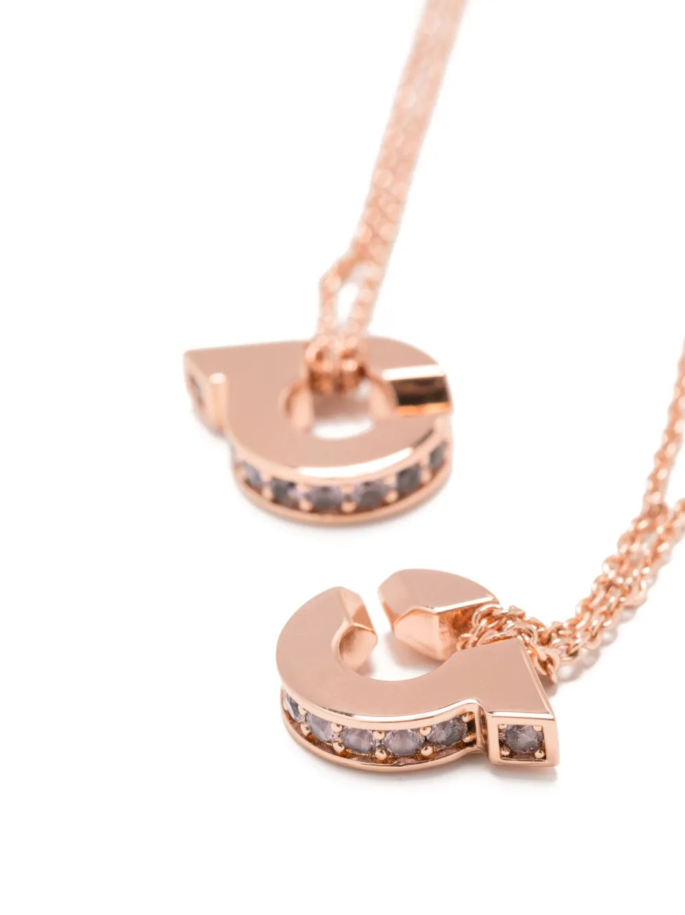 Double Gancini pendant necklace
