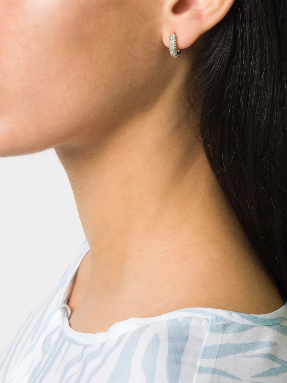 pave mini huggies earrings